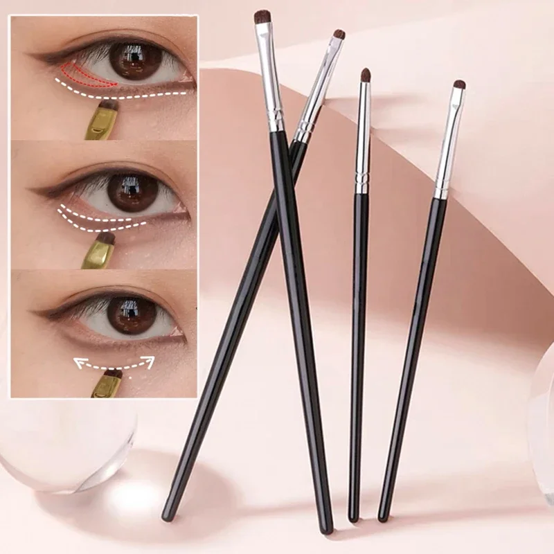 1/4 Uds. Brochas de maquillaje de ojos planos, delineador de ojos en ángulo , brocha para contorno, corrector, sombra de ojos, herramientas cosméticas de maquillaje