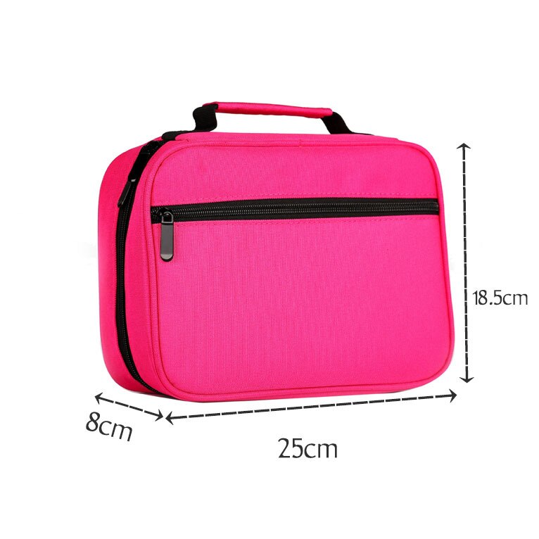 40/60 Holes Art Marker Pen Storage Bag Large Removable Pencil case Pen Bag Box Stationery Pouch: 40 holes rose red