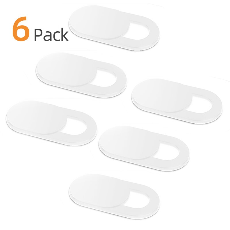 !ACCEZZ 6Pcs Macro Lens For Phone Portable Camera Cover Shutter Magnet Slider For Web Laptop PC Plastic Cover Lens On The Phone: 6PC White