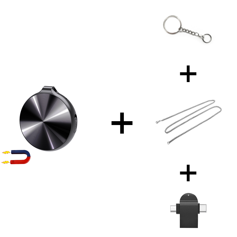 Mini Voice-Activated Recorder Digitale Opname Luisteren Apparaat afluisterapparatuur verborgen spion Geluid Professionele Dictafoon Audio Micro Kleine Ketting Speler: Zilver