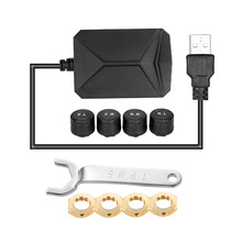 Tire Pressure Monitoring System For Android Navigation 4 Tires' Pressure & Temperaturewith 4 External Sensors Real-time Display