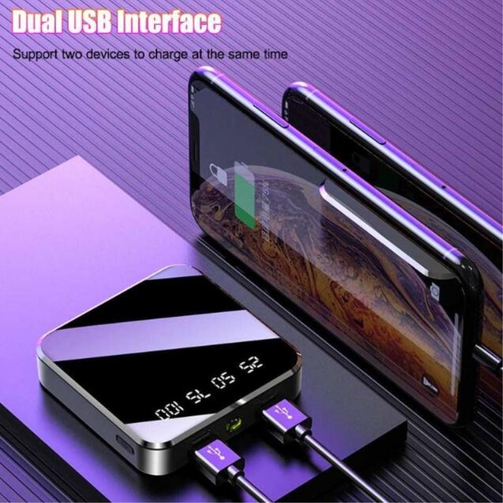 Power Bank 20000mah Large Capacity Portable Thin Digital Battery Charger Mobile Power With Digital Electric Quantity Display