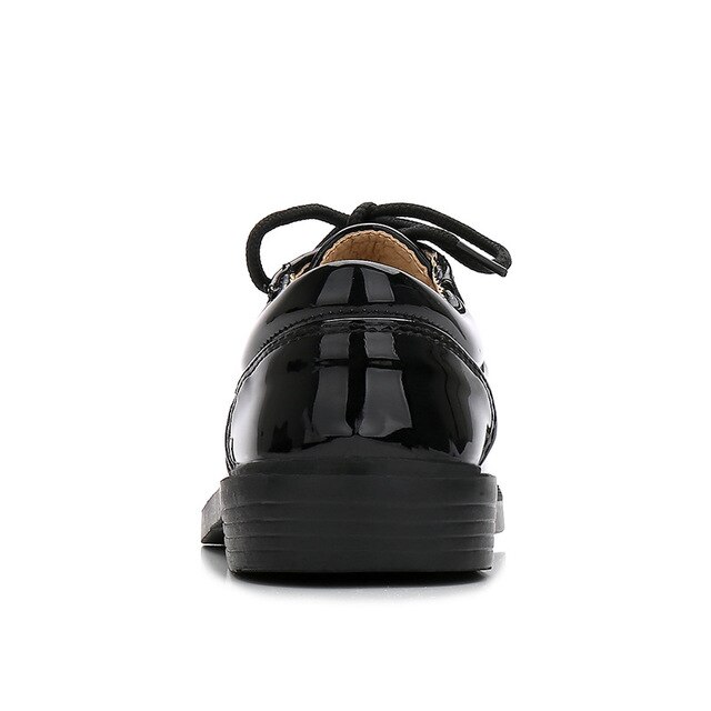 Fall  Black Soft End Girls Single-Layer Shoes Children's Small Leather Shoes Primary School Student Performance Shoes
