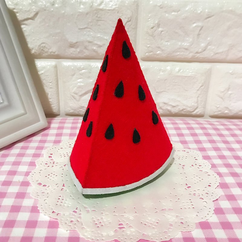 Bricolage couture feutre Fruits à la main tissu pomme/fraise/Kiwi/citron/raisin/pêche/pastèque Fruits jouets feutre bricolage paquet: Watermelon