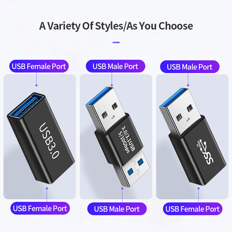 USB 3,0 Stecker USB Zu USB Adapter 5Gbps Gen1 Männlichen zu Männlich-weibliche USB Konverter SSD HDD Kabel Extender USB 3,0 Extension Plug