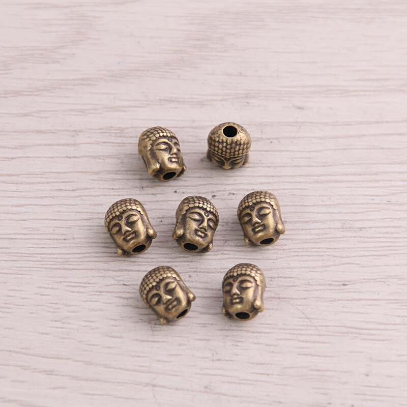 Têtes de bouddha antiques couleur or, 50 pièces/lot, breloques, adaptées aux bijoux, accessoires de fabrication à faire soi-même, 7x7x9mm