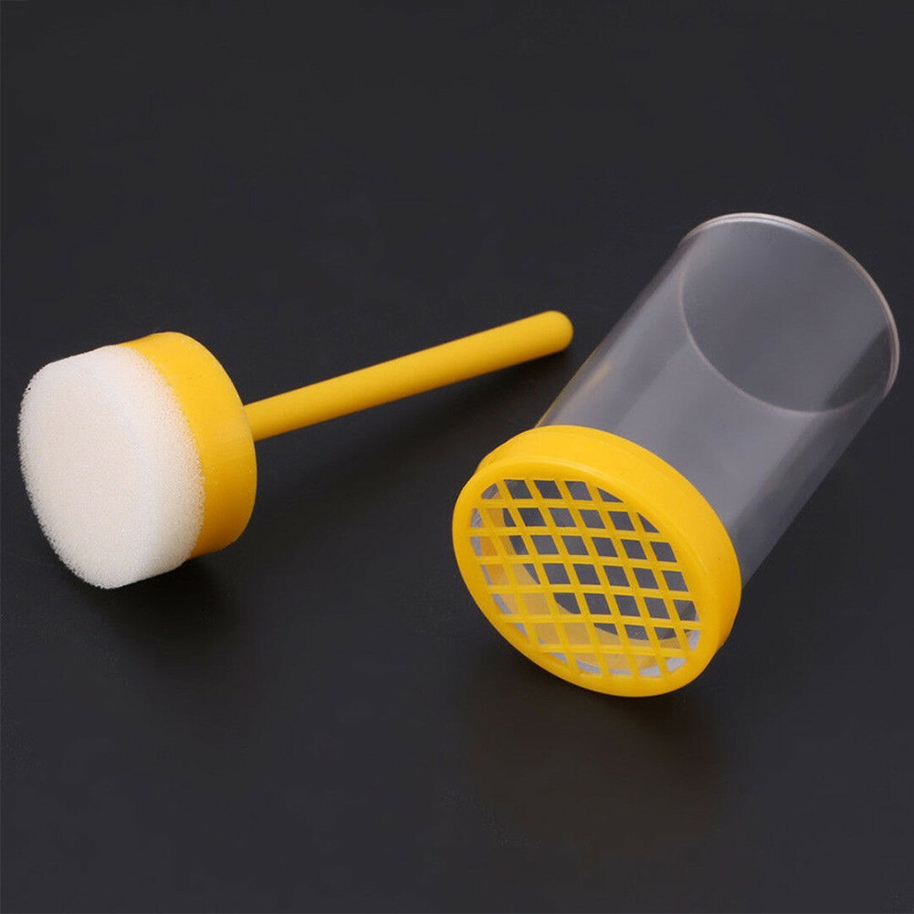 Farm Marking Cage Yellow Box With Plunger Plastic Bottle Useful Beekeeping Bottle Equipment Portable Tool Queen Bee Marker