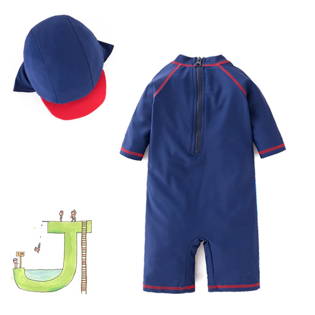 Kids Peuter Jongen Badmode Blauwe Haaien Modellen Kinderen Badpak Spring Kleding Strand Badpak Купальник Детский W *