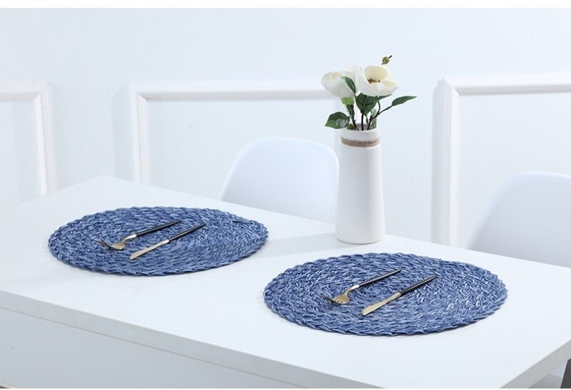 Dining Table Insulation Pad Round Placemat Home Multi-function Table Pad Weaving Western Placemat