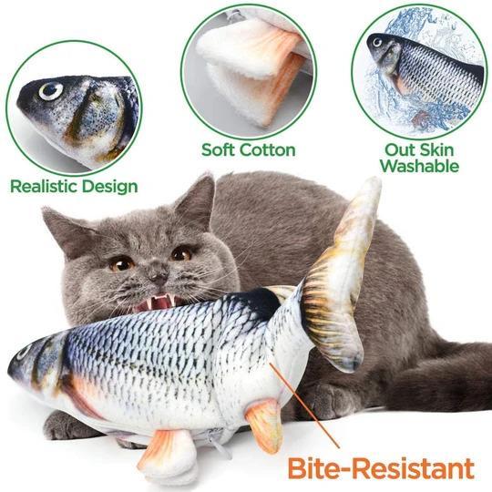 Gato juguete de 3D pescado carga Usb eléctrico pez de imitación Juguetes Para Gatos mascotas gato de juguete suministros Juguetes Para Gatos