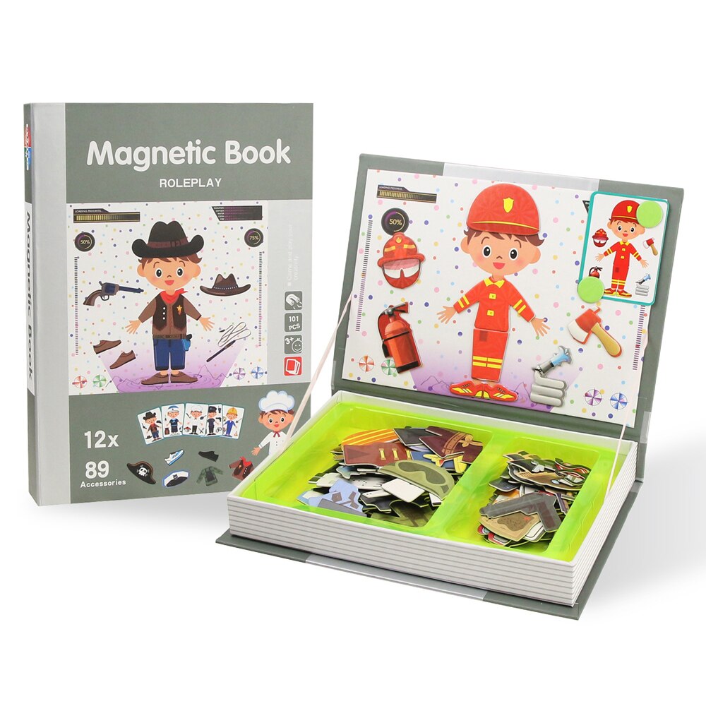 Kinderen Magic Boek Puzzel 3D Jigsaw Magnetische Stickers Creatief Educatief Speelgoed Voor Kinderen Brain Training Spel