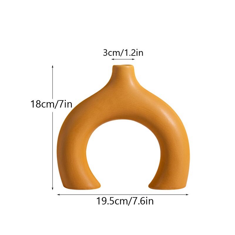 NIFLHEIM Ceramic Abstract Alien Vase Modern Decorative Planter for Flowers Decoration Home Luxury Wedding Centerpiece: 072 Yellow Vase