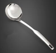 1PC Stainless steel Kitchenware Cooking Tools set Kitchen Gadgets Utensils Restaurant Cookware Ladle Soup Spoon Turner PK 009: Light yellow