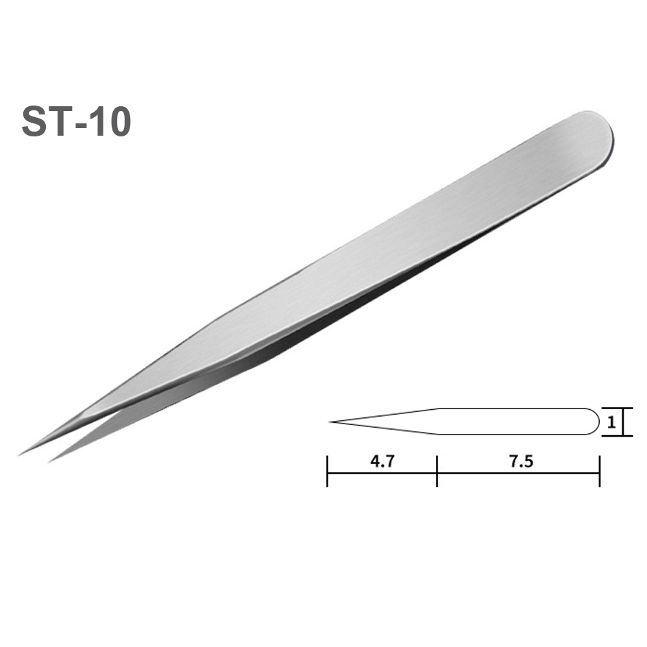 1pc Watch repair tool stainless steel straight curved tweezer watchmaker detail repair tools for mechanical quartz: Orange
