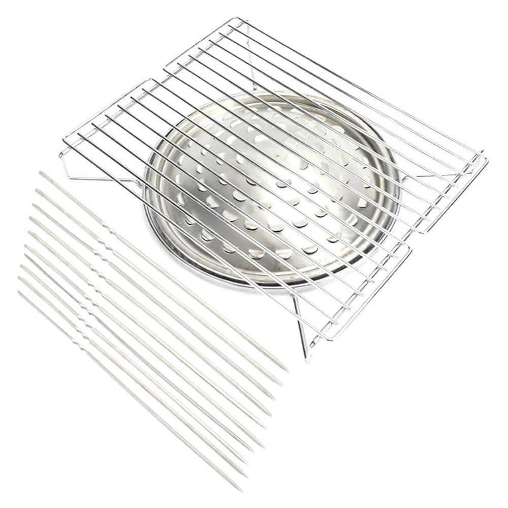 Mini Family Party Barbecue Grill Outdoor Stainless Steel Portable Folding Barbecue Grill Garden Rack Lightweight Kitchen Tools
