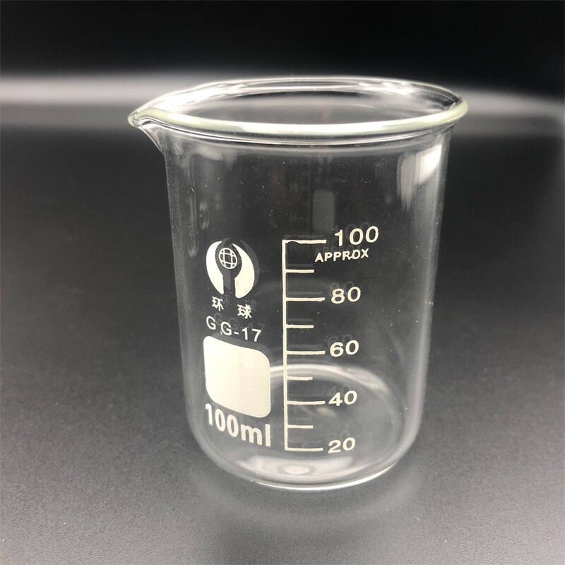 Vaso medidor de vidrio borosilicato, recipiente de laboratorio, 5/10/25/50/100mL