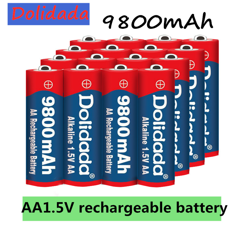 12 Stuks Tag Aa Batterij 9800 Mah Oplaadbare Batterij Aa 1.5 V Oplaadbare Alcalinas Drummey + 1 Pcs 4-Cell Battery Charger