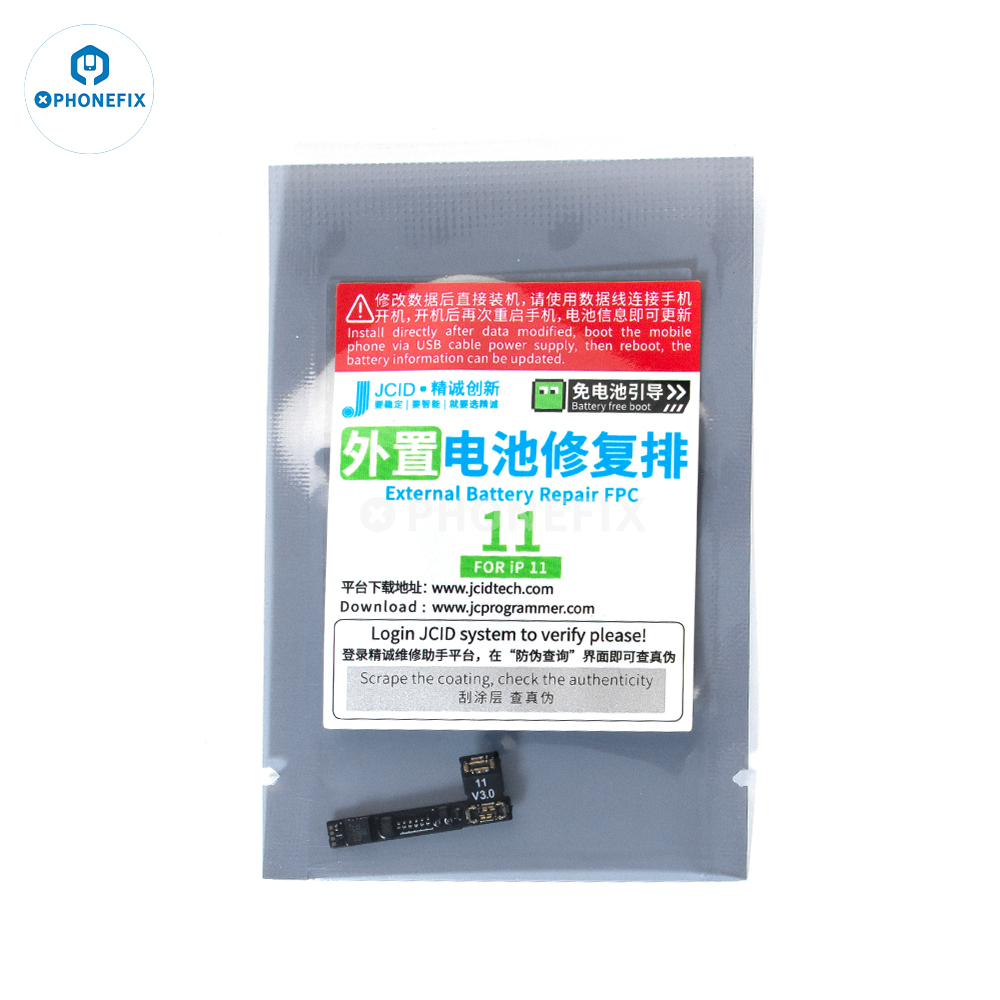 JCID JC reparación de batería Original Flex para iPhone 11 12 13 14 15 16PM quitar advertencia batería etiqueta externa reparación de repuesto flexible