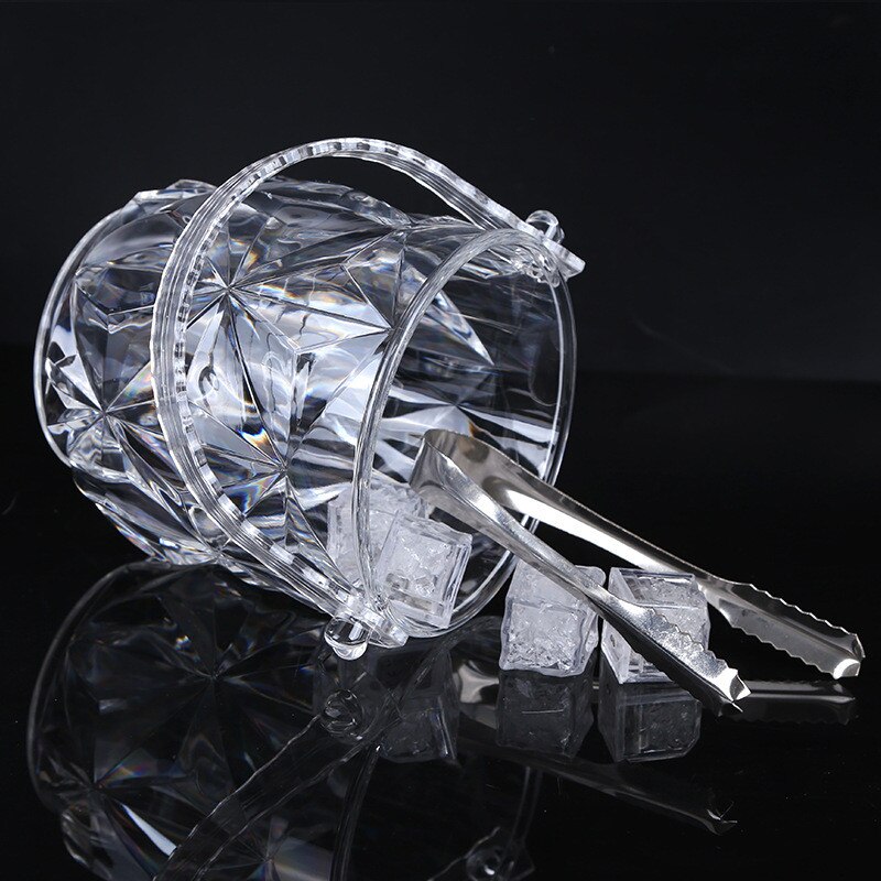 Seau à glace acrylique Transparent vin rouge Champagne réservoir de stockage poignée Portable KTV dédié Barware 13*14CM