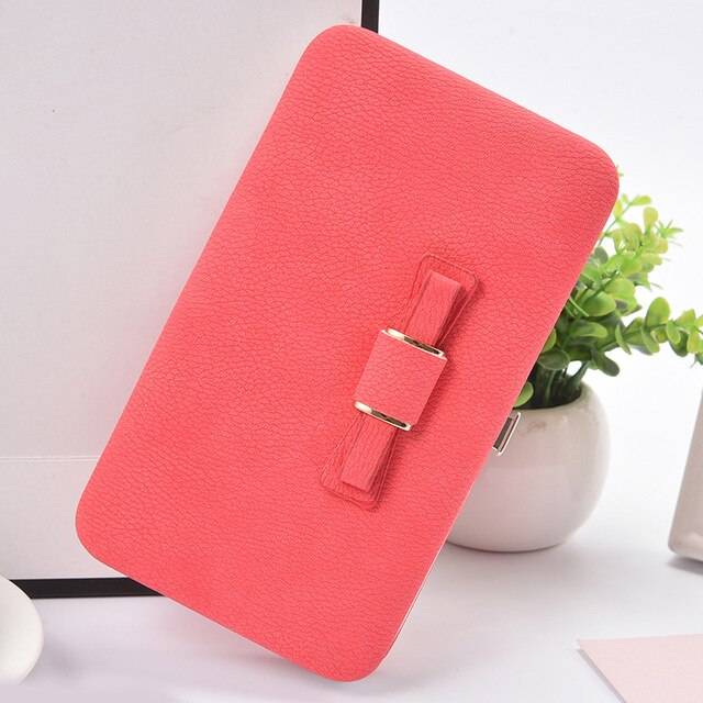 Catei Karrui Korean version of the women's wallet long mobile phone bag bow lunch box female bag tide: 001-3pink