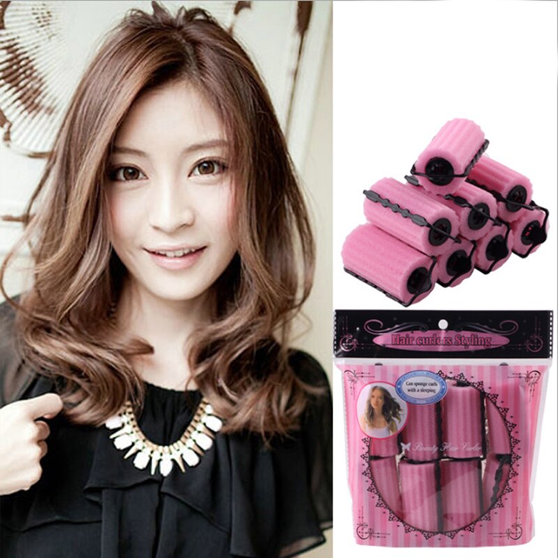 8PCS/Pack Soft Sponge Curling Iron Set Foam Hair Curler Roller Easy Curlring Woman Hairdressing Hairstyling Tool