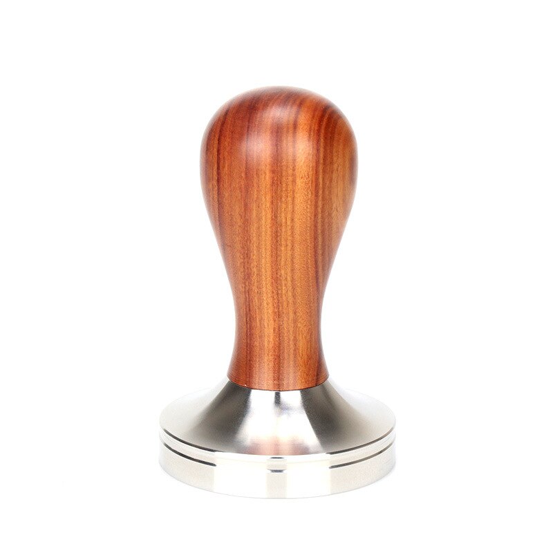 Koffie Tamper - 53mm Platte Bodem - Roestvrij Staal - Massief Houten Handvat: 58.35 mm plat