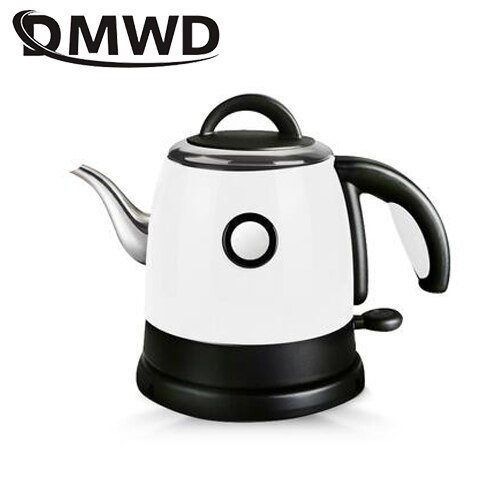 Long Spout Mouth Stainless Steel Heating Water Boiler Electric Kettle Auto Power off Boiling Heater Drip Coffee Tea Pot 0.8L: Long mouth white