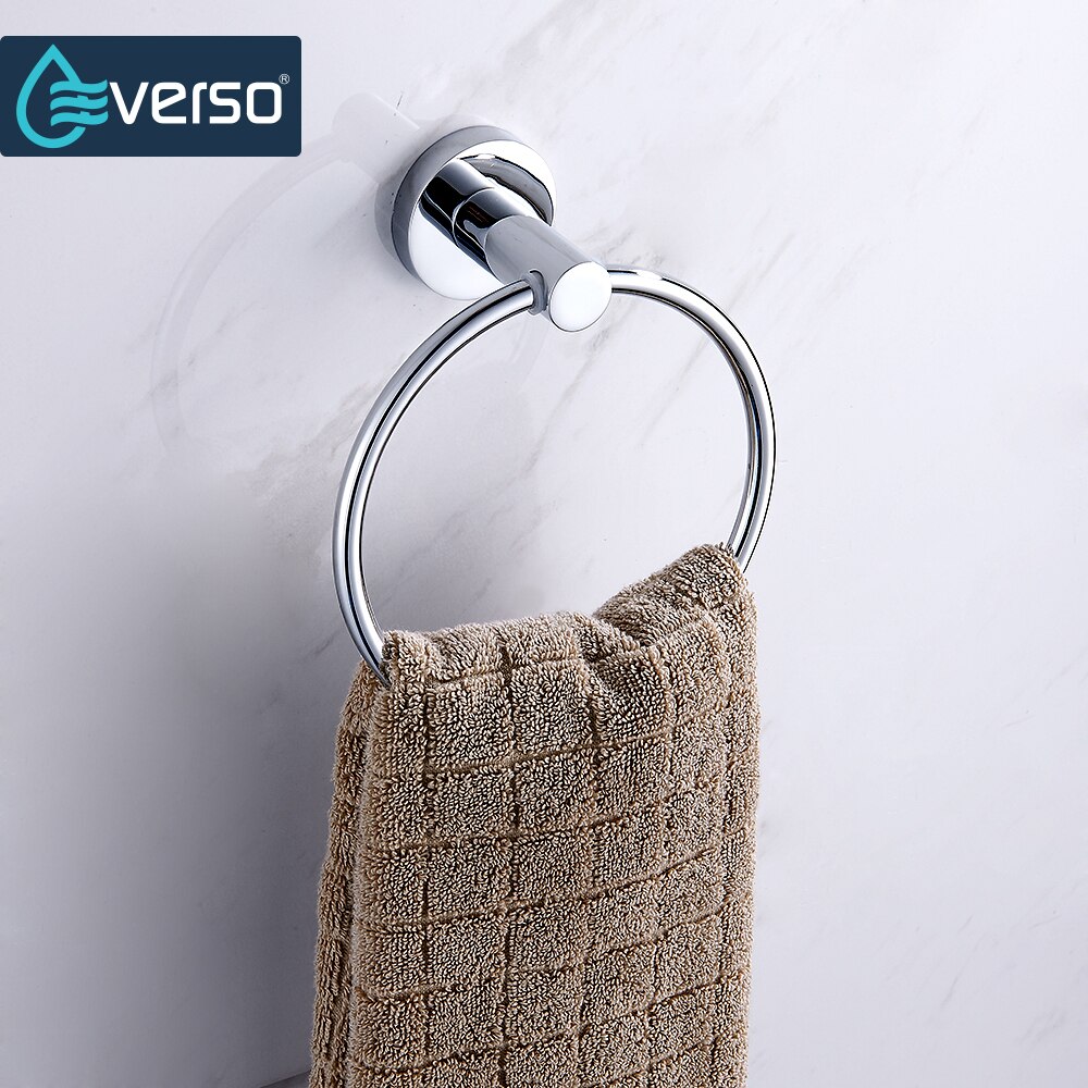 Everso vægmonteret rustfrit stål toilet håndklæde ring badehåndklædeholder badeværelse tilbehørbad hardware