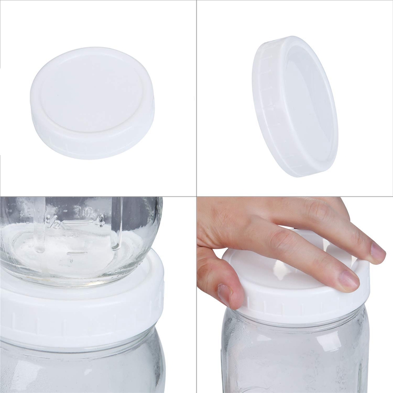 Vanlige munnlokk til murer krukke lokk plast oppbevaringshetter til murer hermetikk glass og mer, standard, dia 70mm