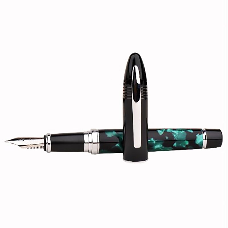 Duke Classic Fountain Pen 911 Dark Blue Big Shark Shape Full Metal Iridium Medium Nib Writing Pen Business Office Home Supplies
