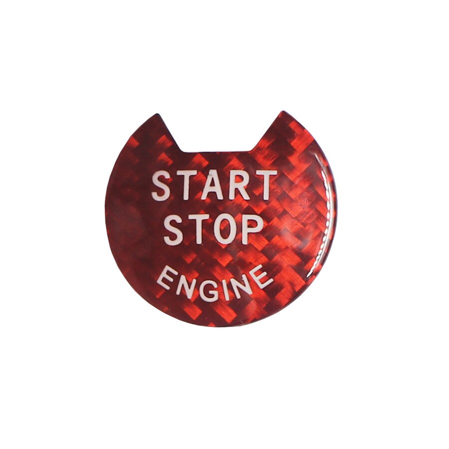 Red Real Carbon Fiber Keyless Engine Push Start Button Cover For Nissan Infiniti