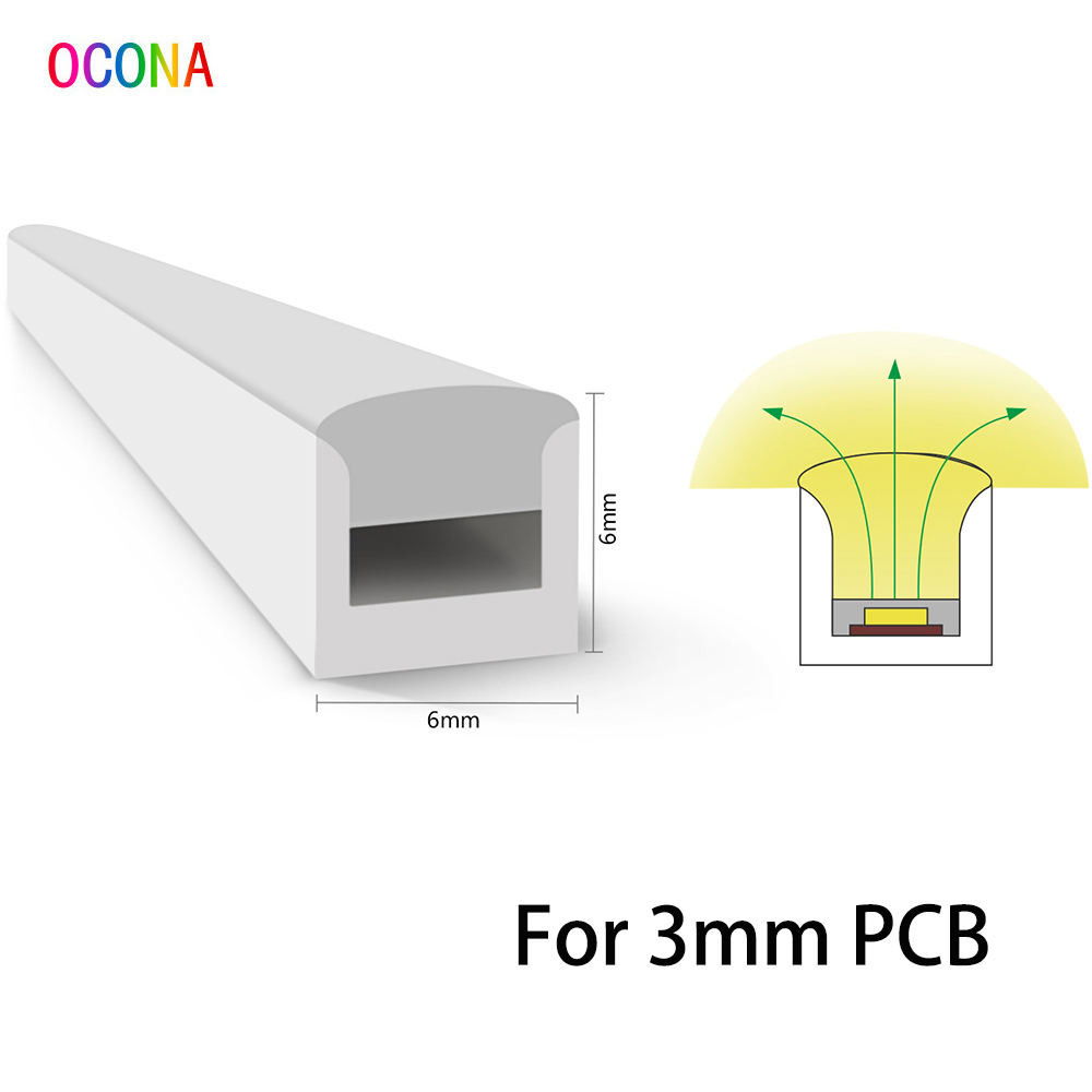 Tube Néon Flexible Super Fin, Sans Bande LED, Diffuseur Étanche IP67 pour SMD COB, 3mm, 4mm, 5mm, Vue Latérale, 4x10mm