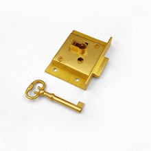 Brass Drawer Door Lock Chinese Style Wooden Case Locks with Keys Square Shape Cabinet Lock Furniture Hardware