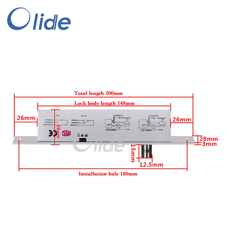 Automatic Door Lock DC 12V/DC 24V Electronic Door Lock,Electric Lock Time Is Adjustable With Access Control System