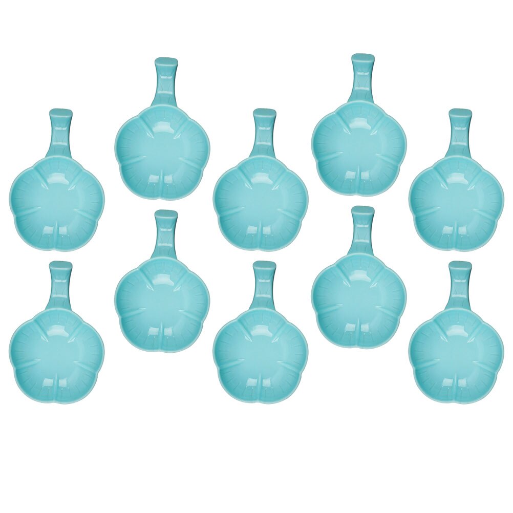 10pcs Plastic Chinese Calligraphy Ink Dishes Plastic Ink Plates (Sky-blue)