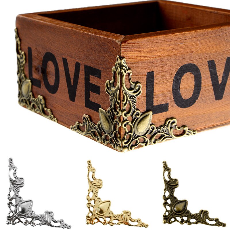 10 Stks/partij Metalen Hoek Beugels Goud Brons Kleur 40Mm Hoek Beugels Voor Fotolijst Meubels Hoek Protector Decoratieve