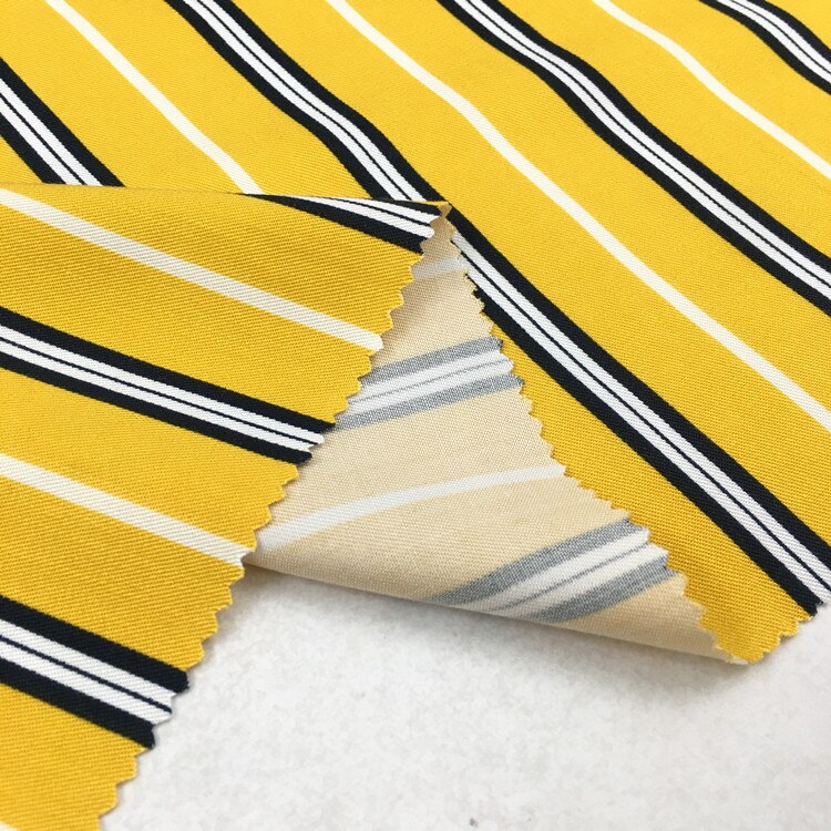 Tela de rayón fino para mujer, tejido con estampado de rayas de Color, a la , para vestido, novedad de 2022