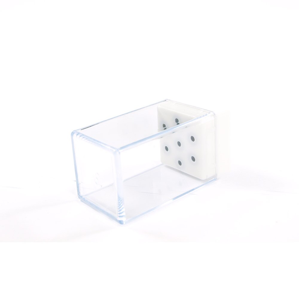 Nail 7 Gaten Slots Vierkante Plastic Nail Boor Hoofd Bits Display Opbergdoos Nail Boren Container Stand Display: White