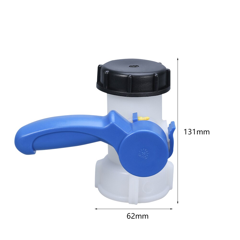Válvula de mariposa activa/integrada para contenedor de tanque IBC, adaptador de tanque IBC, interruptor de 1000l, plástico DN40/DN50/DN80: DN40 Integrated