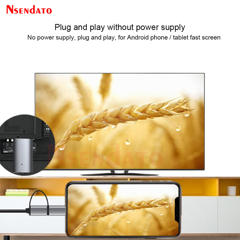 Mirascreen  ld39 trådbunden 1080p hd micro-usb typ c tv-stickadapter för android-telefon surfplatta speglar skärmvisning till tv-skärm