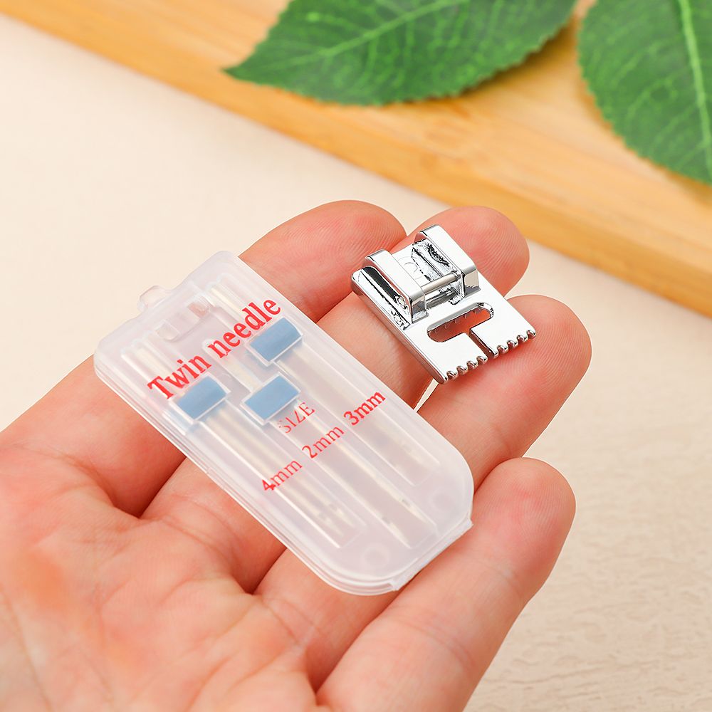 3 Maten 2/90 3/90 4/90 Twin Naalden 9 Groeven Gerimpelde Naaivoet Dubbele Steek Naaimachine Fittings Multifunctionele Gereedschap