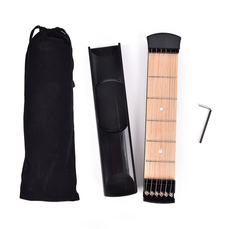 1Pc Mini Gitarre Tragbare Tasche Gitarre Praxis 6 Saiten Gitarre Trainer Gerät Für Anfänger