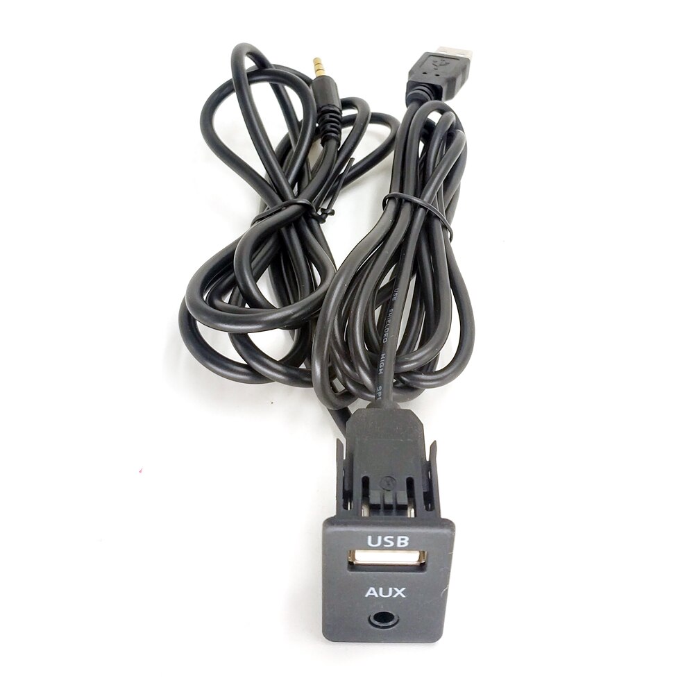Biurlink Universele 1.5M Flush Mount Kabel Autos 3.5mm USB AUX Mannelijke Jack Gemodificeerde Socket voor Volkswagen Toyota BMW peugeot