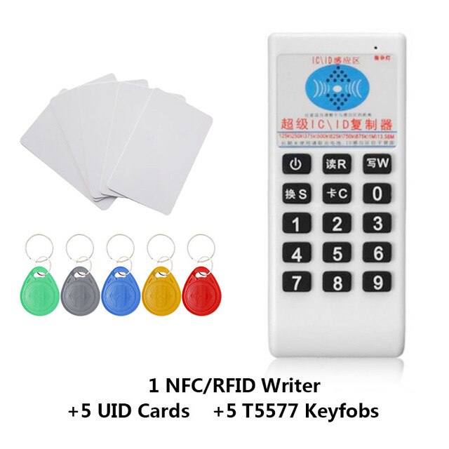 RFID portátil 125Khz a 13,56 MHZ copiadora duplicadora clonadora RFID NFC ID/IC lector de tarjetas y escritor traje de tarjetas: style c