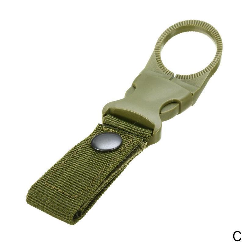 Plastic Hook Nylon Webbing Clip Cycling Water Bottle Chain Hiking Key Convenient Bottle Carabiner Water Hook Camping Holder A6E6: Army green