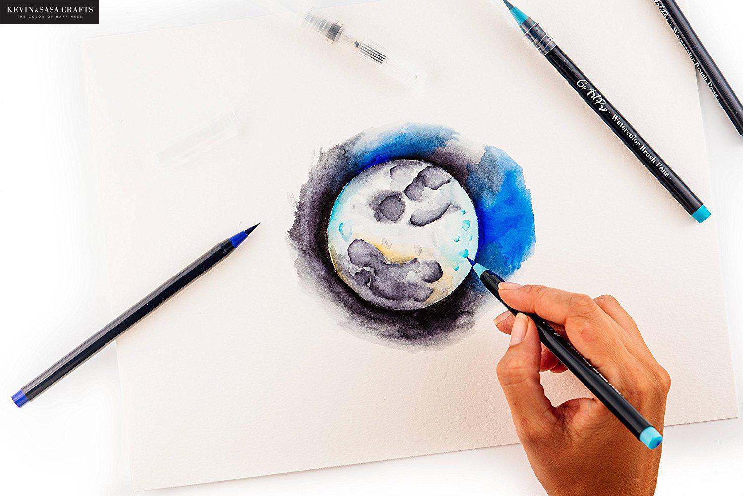 Juego de rotuladores para pintar, Set de 20 colores, pinceles suaves, marcadores de acuarela, lo mejor para colorear libros, suministros escolares, papelería