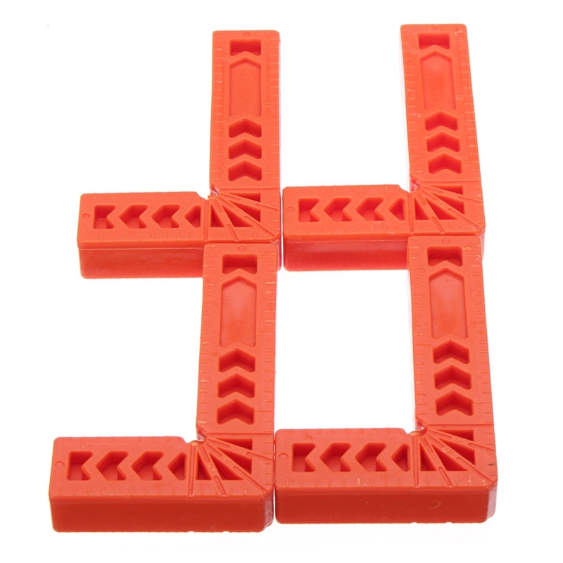 4Pcs 4 Inch 90 Degrees Right Angle Clamps Corner Clamp Ruler Clamping Square Woodworking Fixer Hand Tool L Shape Fixi