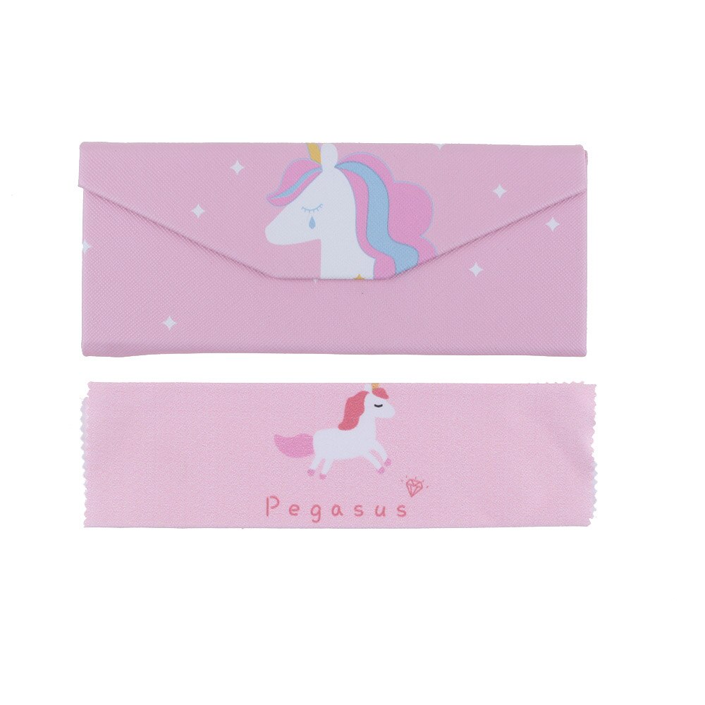 Novedad en fundas bonitas de gafas de unicornio de para gafas, caja de gafas de sol plegable de , bolsa, Protector de gafas triangular portátil