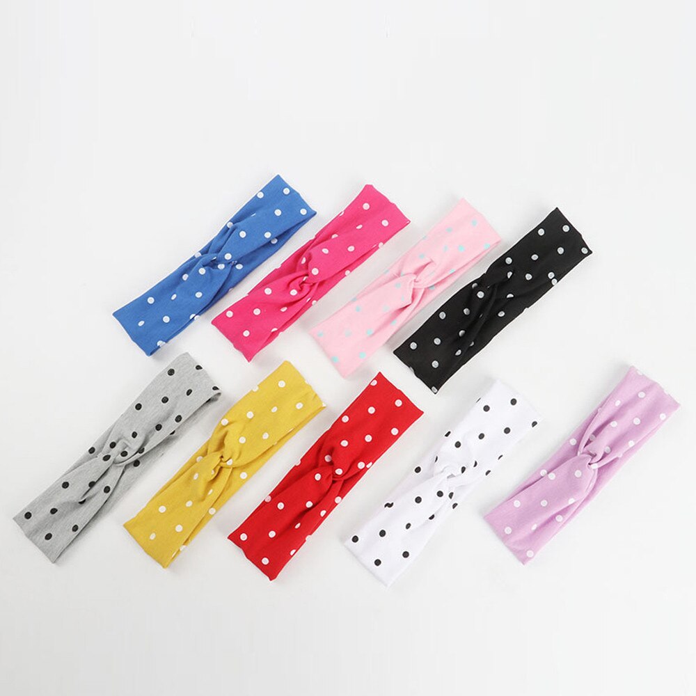 Leuke Baby Peuter Infant Hoofdband Dot Printing Stretch Haarband Hoofddeksels haar accessoriesbaby hoofdband