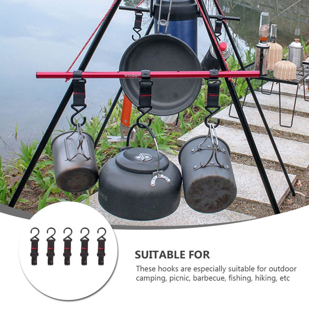 5Pcs Outdoor Camping Tent Pole Hook Camping Hook Outdoor Hook Hanging Hook for Outdoor Camping